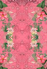 flowers romantic pink animal print 