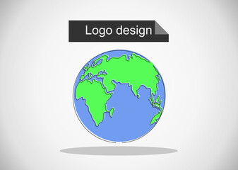 Continuous line globe. Planet of Earth one line drawing. Vector.