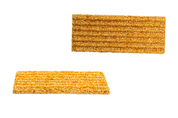 Bar with nuts isolated on a white background.