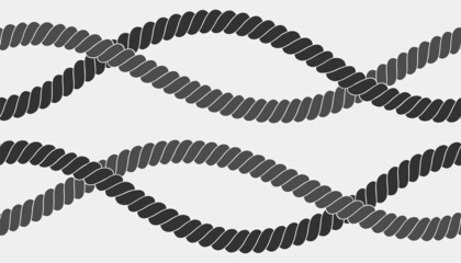Set of twisted vector rope lines. 