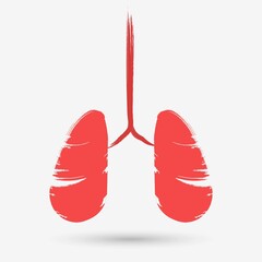 Lungs icon isolated object. Vector illustration.