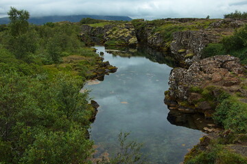 River Öxara in Thingvellir National Park on Iceland, Europe
