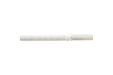 Cigarette with filter on white isolated background.
