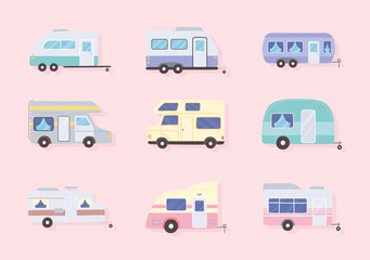 Fototapeta na wymiar campers cars and trailer