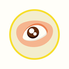 eye in cartoon style. Vector illustration