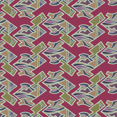 Modern seamless stylised colorful design with abstract geometric shapes