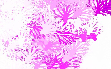 Fototapeta na wymiar Light Purple, Pink vector doodle layout with leaves, branches.