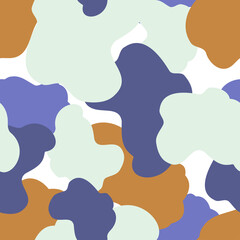 Vector seamless design illustration pattern of abstract shapes clouds in pastel colors