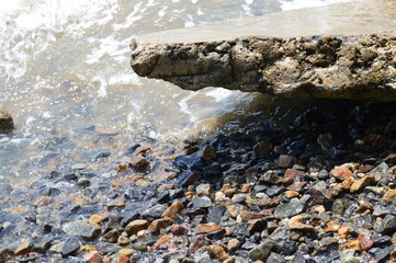 water and stones
