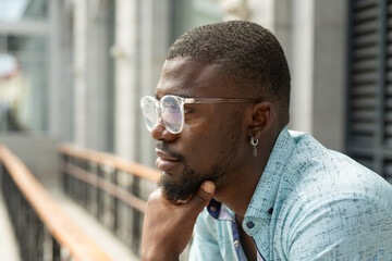 handsome african man with glasses 