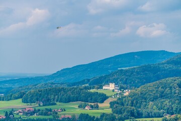 Fototapeta na wymiar landscape with mountains and sky - Maria Plain in Salzburg