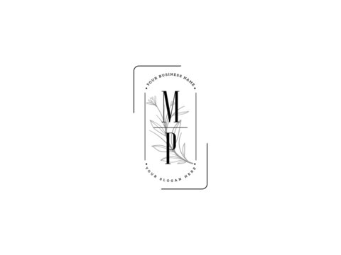 Creative MP Logo, Letter m p m p logo icon vector for feminine floral letters logo design template