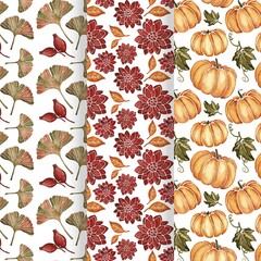 autumn pattern collection vector design illustration
