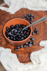 blueberries in a clay plate