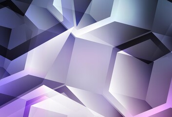 Light Purple vector background with triangles, cubes.