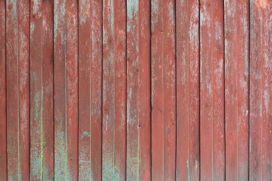 texture of red wooden fence, red wooden fence closeup