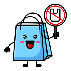 cute shopping bag illustration vector graphic