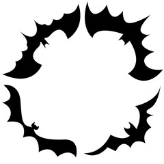 Four black bats set. Vector bats isolated.