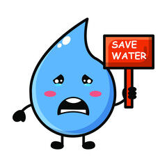 cute water cartoon illustration vector graphic