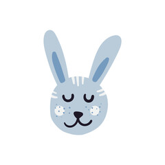 Cute rabbit card. Print for t shirt, isolated on white. Happy bunny vector illustration. 