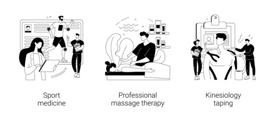 Physical therapy abstract concept vector illustrations.