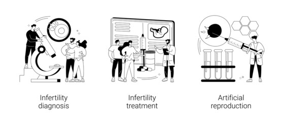 Fertility clinic abstract concept vector illustrations.