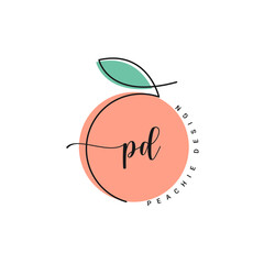Peach logo on white background. Peachy design logo - 458338846