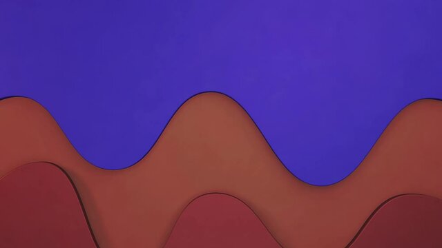 Waves cartoon abstract background animation.