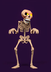 funny skeleton in action