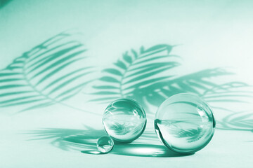 Abstract backdrop with glass spheres