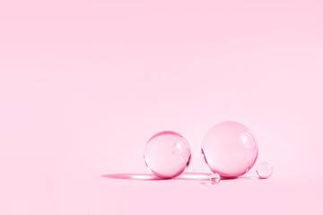 Abstract backdrop with glass spheres