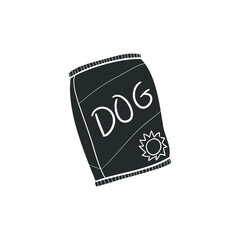 Food Dog Icon Silhouette Illustration. Pet Shop Vector Graphic Pictogram Symbol Clip Art. Doodle Sketch Black Sign.
