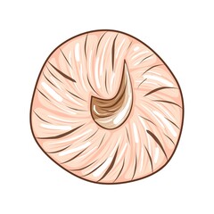 Cute pink pumpkin isolated on white background, stock vector illustration for design and decor, sticker