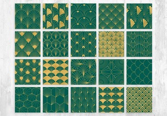 Art Deco Patterns in Green Gold