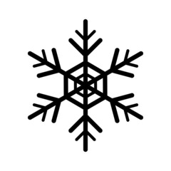 Simple snowflake of black lines. Festive decoration for New Year and Christmas