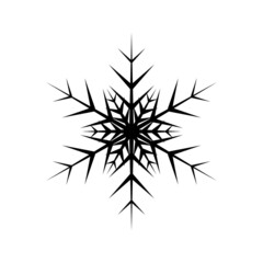 Simple snowflake of black lines. Festive decoration for New Year and Christmas