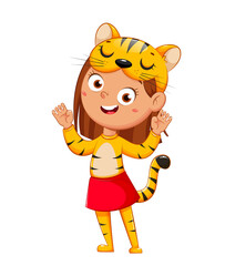 Happy cute girl chef cooking. Cheerful cook girl