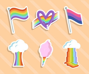 rainbows fantasy icon set