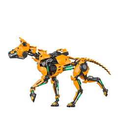 cyber dog in white background side view