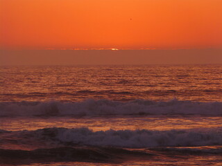 Fototapeta na wymiar sunset in the pacific sea