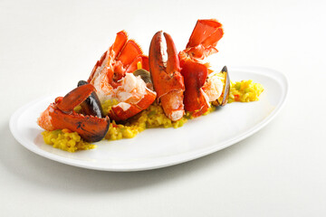 Lobster dish and risotto 