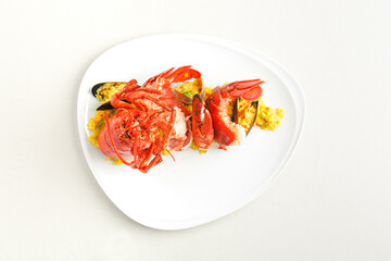 Lobster dish and risotto 