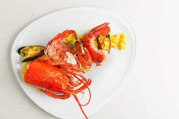 Lobster dish and risotto 