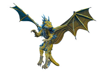 dragon is floating and looking around