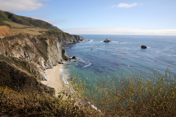 Aussicht - Bixby Creek Bridge (USA / Küstenstraße Kalifornien nach San Francisco; Monterey)