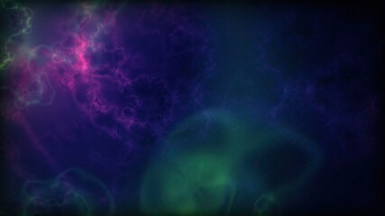 Space Flight Into A Star Field In Galaxy Clouds And Lightning Ne