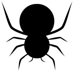 black silhouette spiders on white background, ready to use for Halloween.