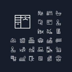 Closet line icon in set on the black background. High quality outline symbol for web design or mobile app.