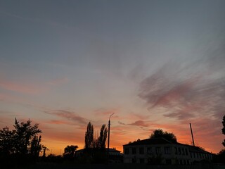 sunset in the city