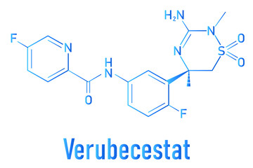 Verubecestat Alzheimer's disease drug molecule (BACE1 inhibitor). Skeletal formula.